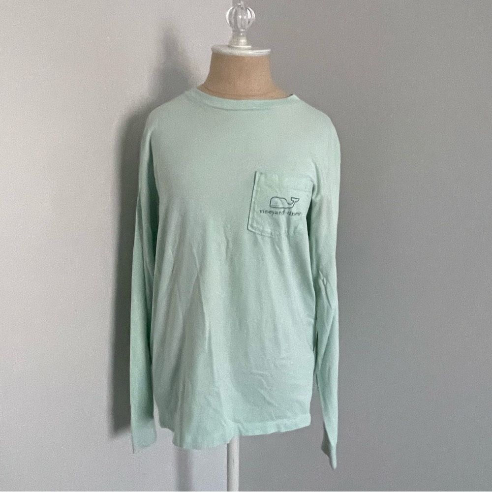 Vineyard Vines Men’s Long Sleeve Shirt Light Blue / Green